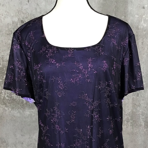 Connected Apparel Womens Maxi Dress Size 20W Sheer Floral Embroidered Whimsigoth - Picture 10 of 16